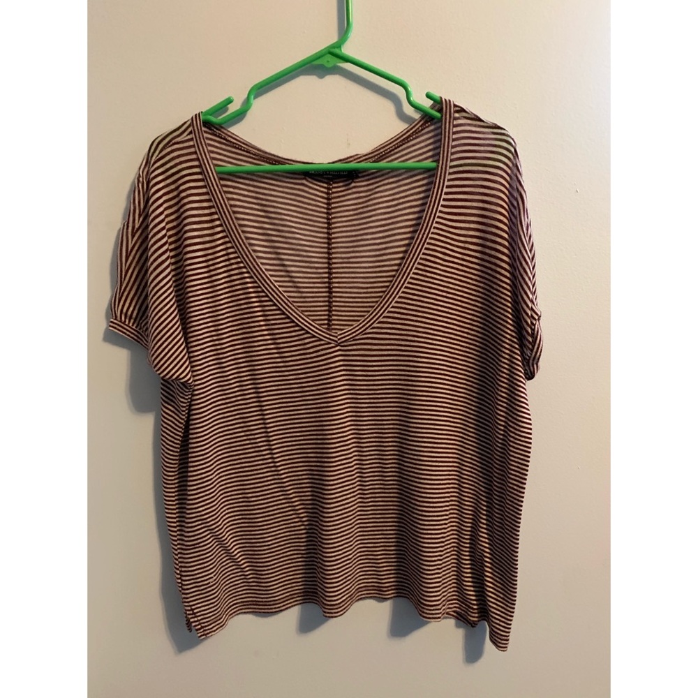 Oversized striped v-neck